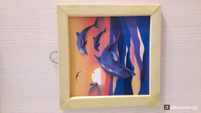 Иллюстрация 2 из 3 для Дельфины. Набор для творчества (деревянная рамка) (АБ 41-009) | Лабиринт - игрушки. Источник: elfenora