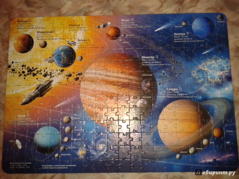 Иллюстрация 7 из 7 для Солнечная система. Карта-пазл. (260 деталей) | Лабиринт - игрушки. Источник: Анастасия Семикова