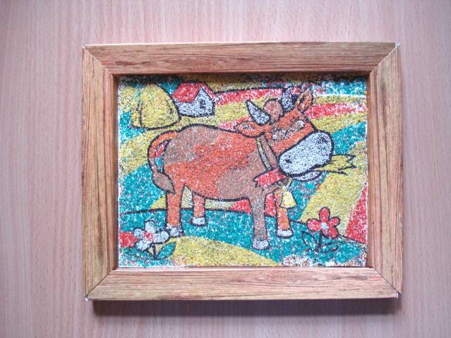 Иллюстрация 5 из 6 для Фреска с рамкой. Песчаная картина "На лугу" | Лабиринт - игрушки. Источник: soika