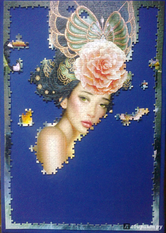 Иллюстрация 10 из 28 для Puzzle-1000 "Дама с павлином" (C-103195) | Лабиринт - игрушки. Источник: Mousse
