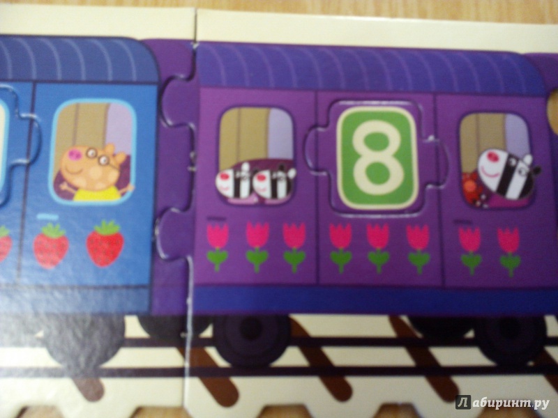 Иллюстрация 10 из 16 для Настольная игра Peppa Pig "Паровозик-пазл. Цифры и счет" (01563) | Лабиринт - игрушки. Источник: Цветкова Mария