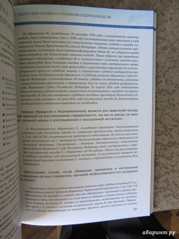 Иллюстрация 3 из 3 для Доклад о деятельности уполномоченного по правам человека в Российской Федерации за 2016 год | Лабиринт - книги. Источник: ds