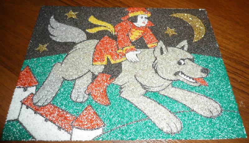 Иллюстрация 13 из 18 для Фреска с рамкой. Песчаная картина "Царевич и серый волк" (407022) | Лабиринт - игрушки. Источник: Igra