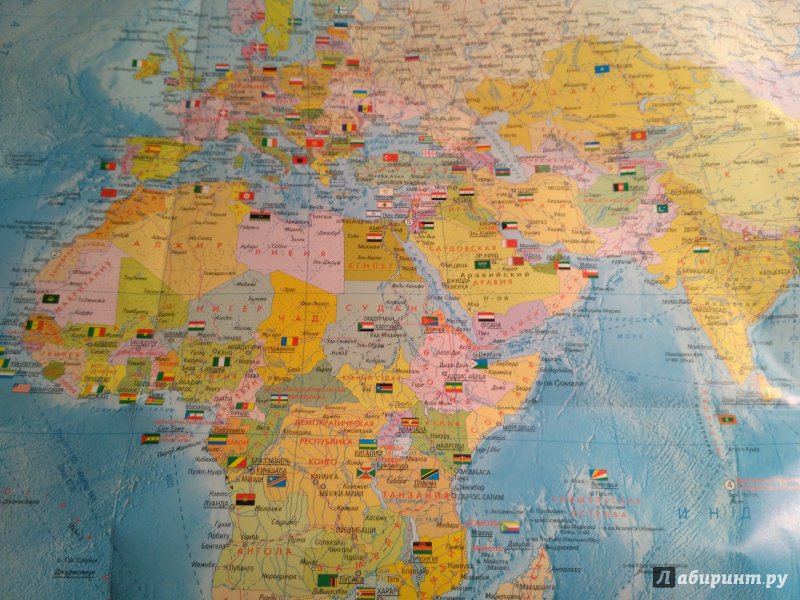 Иллюстрация 1 из 12 для Карта мира. Физическая и политическая | Лабиринт - книги. Источник: geka_luka