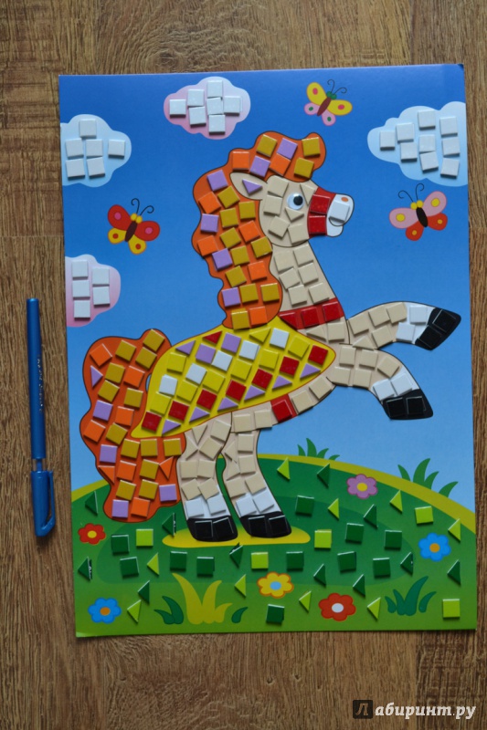 Иллюстрация 2 из 6 для Разноцветная мозаика "Лошадка на лугу" (2683) | Лабиринт - игрушки. Источник: juli_pani