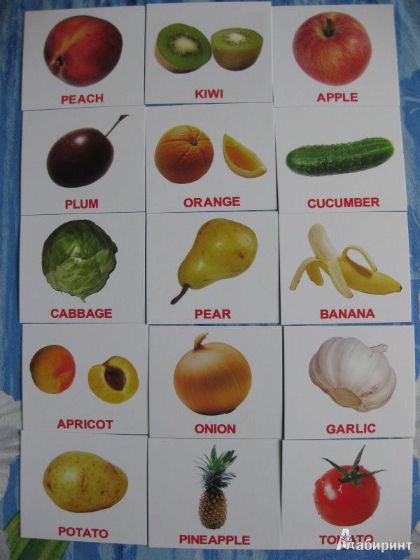 Иллюстрация 5 из 6 для Комплект карточек мини на английском языке "Fruit and vegetables" 8х10 см - Носова, Епанова | Лабиринт - книги. Источник: White lady