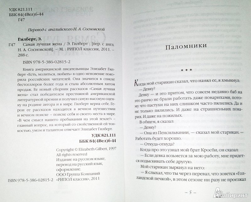 Иллюстрация 4 из 8 для Самая лучшая жена - Элизабет Гилберт | Лабиринт - книги. Источник: Леонид Сергеев