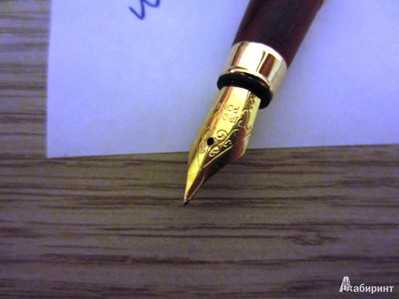 Иллюстрация 5 из 7 для Ручка mini перьевая дерево: золотое перо (R 020 F) | Лабиринт - канцтовы. Источник: Alien