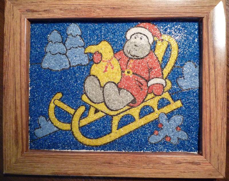 Иллюстрация 11 из 11 для Новогодняя фреска с рамкой. Песчаная картина "Дед Мороз" | Лабиринт - игрушки. Источник: Igra