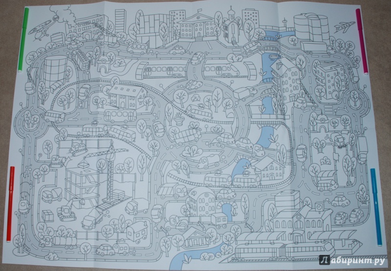 Иллюстрация 14 из 59 для Город. Раскраска-плакат | Лабиринт - книги. Источник: Книжный кот