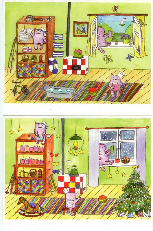 Иллюстрация 12 из 20 для Как живут котики. Дарья Булычева. На почтовых открытках - Дарья Булычева | Лабиринт - сувениры. Источник: M.tv