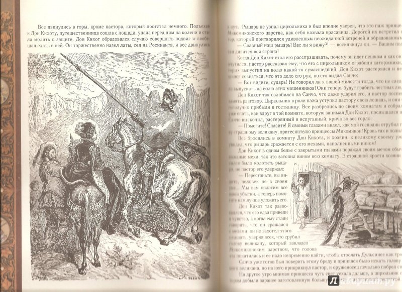 Иллюстрация 8 из 9 для Хитроумный идальго Дон Кихот Ламанчский, рыцарь печального образа и рыцарь львов - Сервантес Мигель де Сааведра | Лабиринт - книги. Источник: Alex