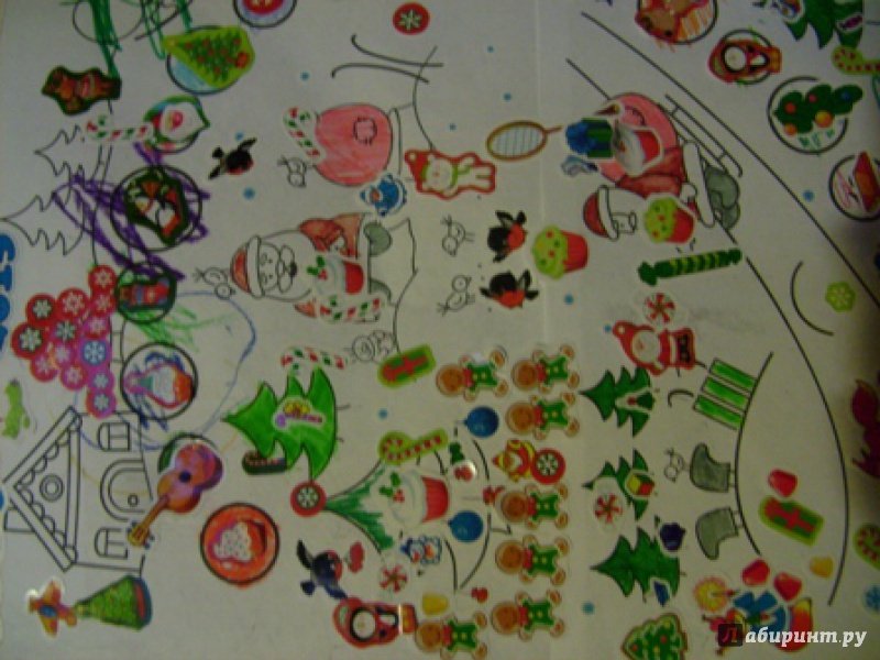 Иллюстрация 3 из 4 для Многоразовые наклейки + 2 альбома "С Новым годом!" | Лабиринт - игрушки. Источник: umnichka-ksu