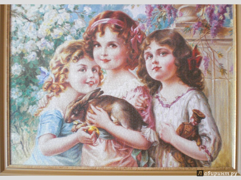 Иллюстрация 1 из 2 для Puzzle-3000.С-300051.Девочки с кроликом | Лабиринт - игрушки. Источник: Бурылина  Надежда