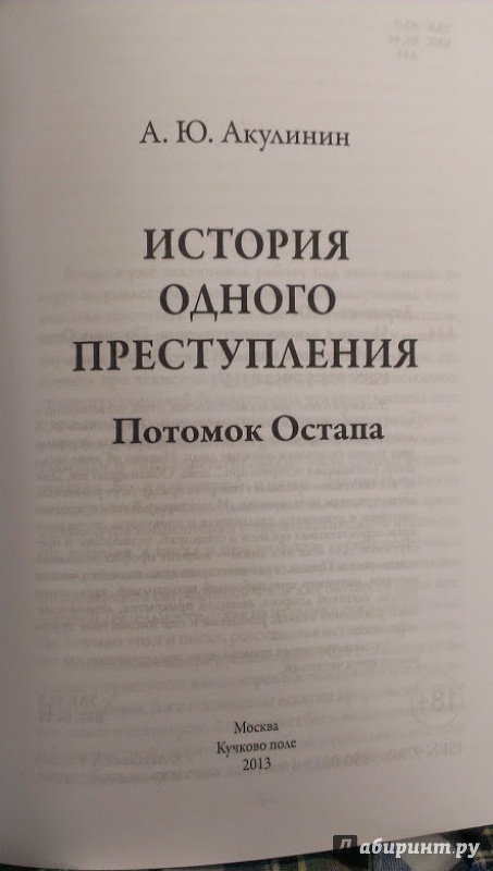 Иллюстрация 2 из 20 для История одного преступления. Потомок Остапа - Андрей Акулинин | Лабиринт - книги. Источник: Annexiss