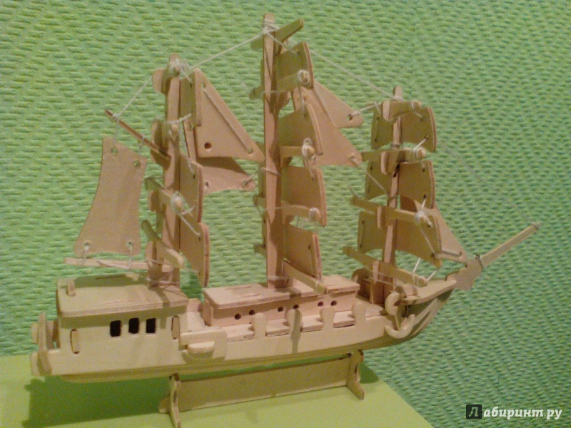 Иллюстрация 5 из 16 для Модель сборная деревянная модель Парусник | Лабиринт - игрушки. Источник: Sergey B.