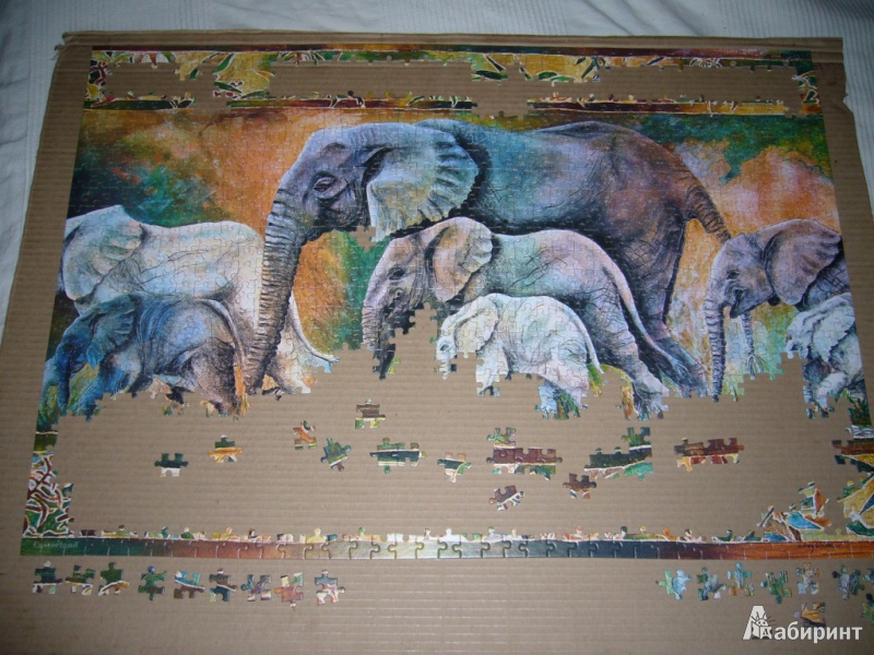 Иллюстрация 4 из 7 для Puzzle-1000 "Парад слонов" (C-102747) | Лабиринт - игрушки. Источник: Анна