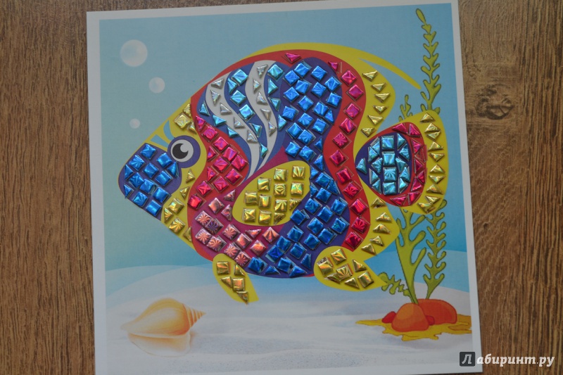 Иллюстрация 4 из 5 для Набор для 3D-аппликации из мозаики №2 "Рыбка" (2-086/02) | Лабиринт - игрушки. Источник: juli_pani